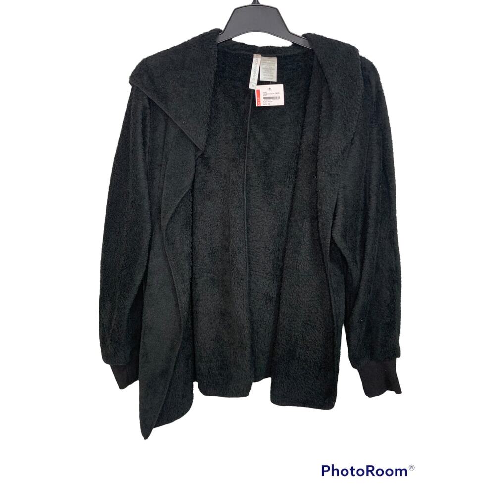 Forgotten Grace Plush‎ Cardigan Black Size Medium NWT